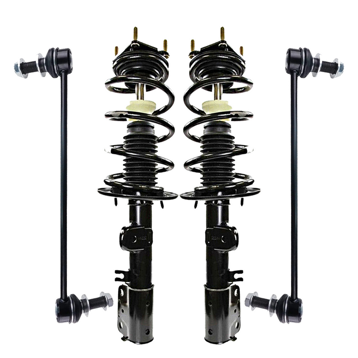 Shoxtec 4pc Front Suspension Shock Absorber Kits Replacement for 2011-2013 Ford Explorer AWD Only Includes 2 Complete Struts 2 Front Sway Bar End Link