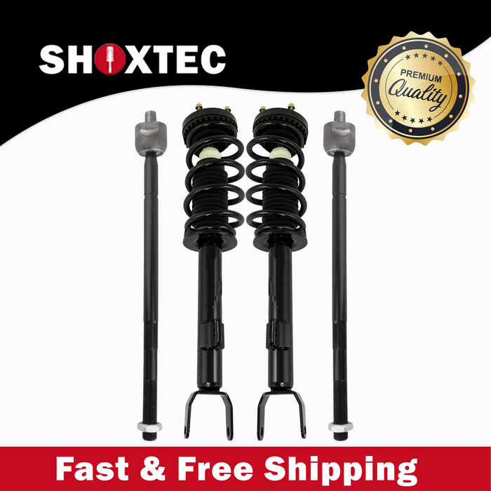Shoxtec 4pc Front Suspension Shock Absorber Kits Replacement for 2012-2019 Chrysler 300 2012-2019 Dodge Challenger 2012-2017 Dodge Charger Includes 2 Complete Struts 2 Front Inner Tie Rods