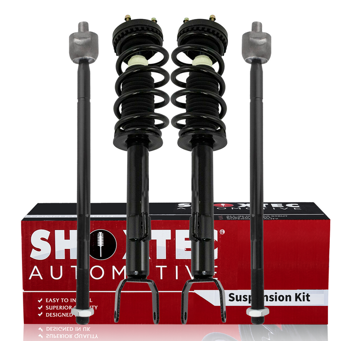 Shoxtec 4pc Front Suspension Shock Absorber Kits Replacement for 2012-2019 Chrysler 300 2012-2019 Dodge Challenger 2012-2017 Dodge Charger Includes 2 Complete Struts 2 Front Inner Tie Rods