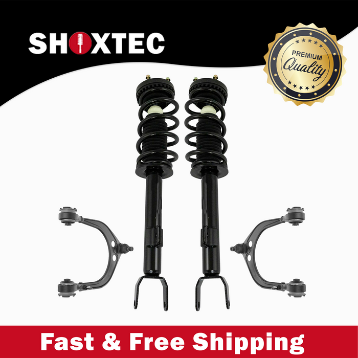 Shoxtec 4pc Front Suspension Shock Absorber Kits Replacement for 2012-2019 Chrysler 300 2012-2019 Dodge Challenger 2012-2017 Dodge Charger Includes 2 Complete Struts 2 Front Upper Control Arm and Ball Joint Assembly