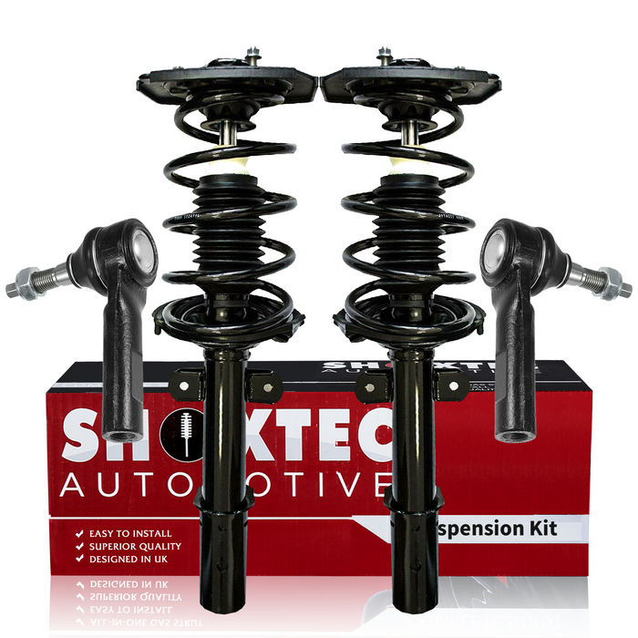 Shoxtec 4pc Front Suspension Shock Absorber Kits Replacement for 2012-2019 Chrysler 300 2012-2019 Dodge Challenger 2012-2017 Dodge Charger Includes 2 Complete Struts 2 Front Outer Tie Rod Ends