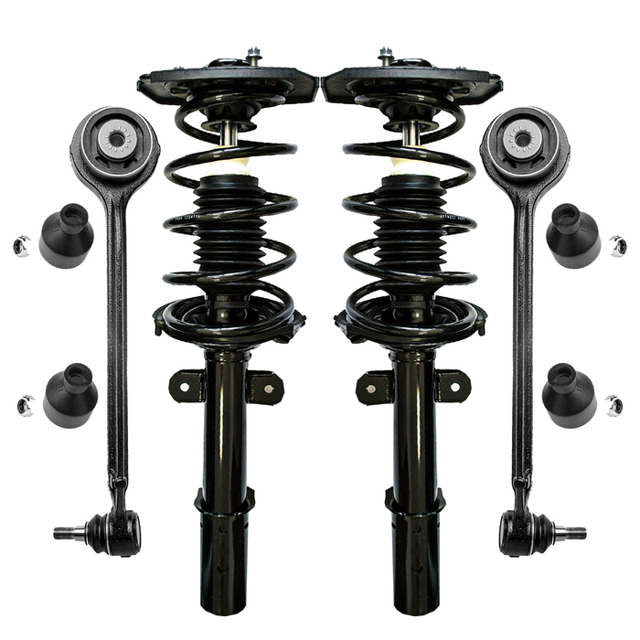 Shoxtec 4pc Front Suspension Shock Absorber Kits Replacement for 2012-2019 Chrysler 300 2012-2019 Dodge Challenger 2012-2017 Dodge Charger Includes 2 Complete Struts 2 Front Control Arm and Ball Joint Assembly