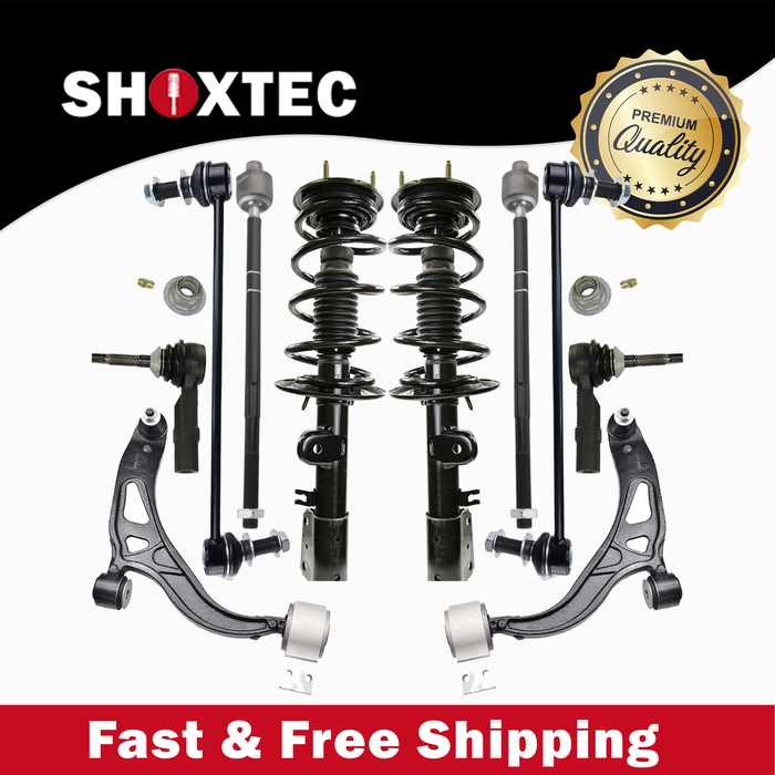 Shoxtec 10pc Suspension Kit Replacement for 13-16 Ford Explorer 17-18 Ford Explorer Includes 2 Complete Struts 2 Sway Bars 2 Inner&Outer Tie Rod Ends 2 Lower Control Arms and Ball Joints