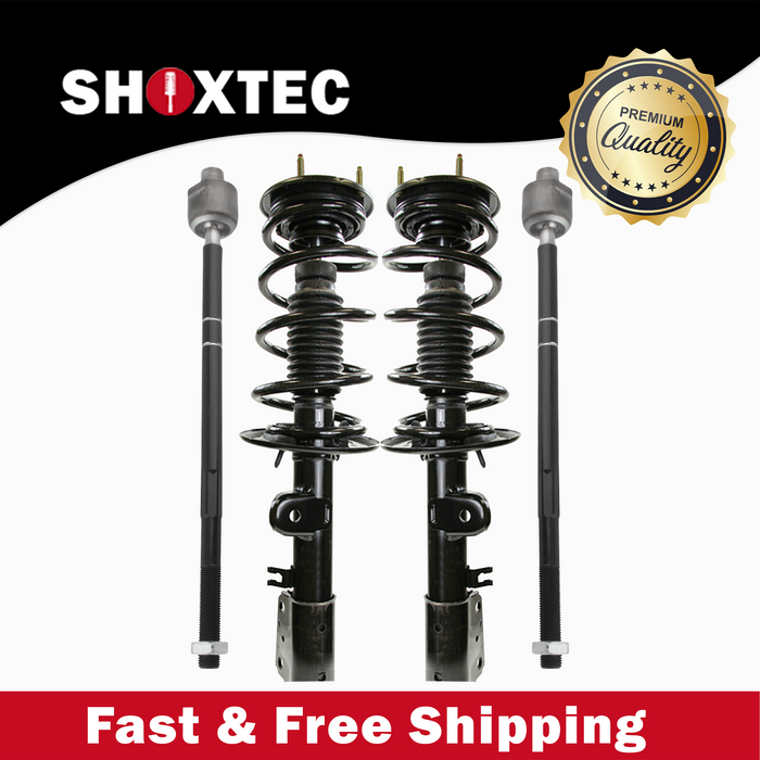 Shoxtec 4pc Front Suspension Shock Absorber Kits Replacement for 2013-2018 Ford Explorer Includes 2 Complete Struts 2 Front Inner Tie Rod End