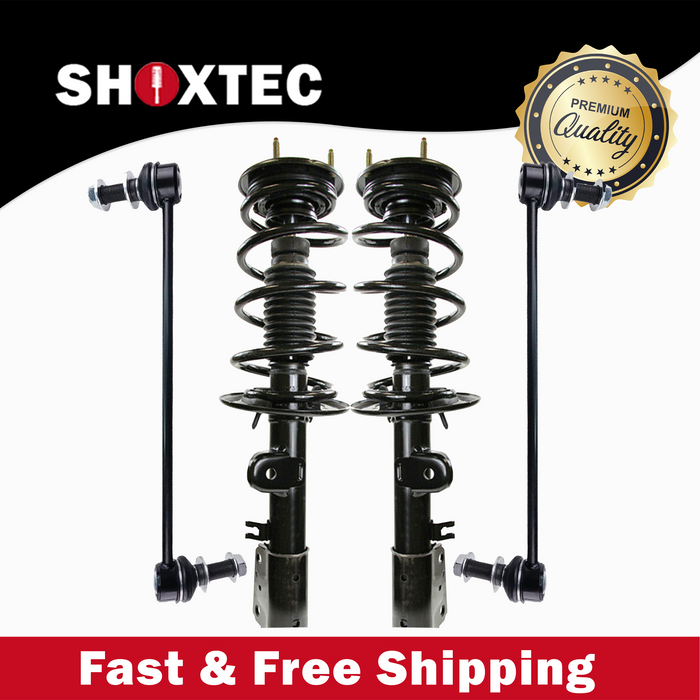 Shoxtec 4pc Front Suspension Shock Absorber Kits Replacement for 2013-2018 Ford Explorer Includes 2 Complete Struts 2 Front Sway Bar End Link