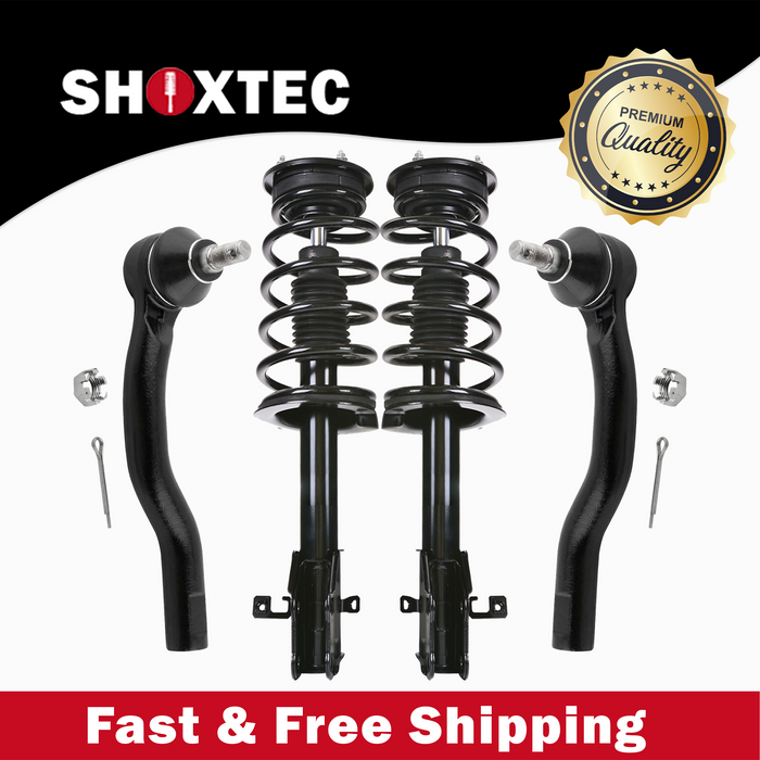 Shoxtec 4pc Front Suspension Shock Absorber Kits Replacement for 2007-2010 Ford Edge 2007-2010 Lincoln MKX AWD Only Includes 2 Complete Struts 2 Outer Tie Rod End