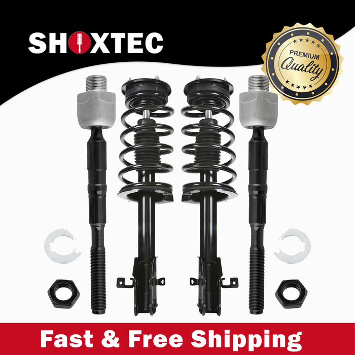 Shoxtec 4pc Front Suspension Shock Absorber Kits Replacement for 2007-2010 Ford Edge 2007-2010 Lincoln MKX AWD Only Includes 2 Complete Struts 2 Front Inner Tie Rod End