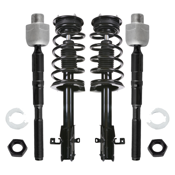 Shoxtec 4pc Front Suspension Shock Absorber Kits Replacement for 2007-2010 Ford Edge 2007-2010 Lincoln MKX AWD Only Includes 2 Complete Struts 2 Front Inner Tie Rod End