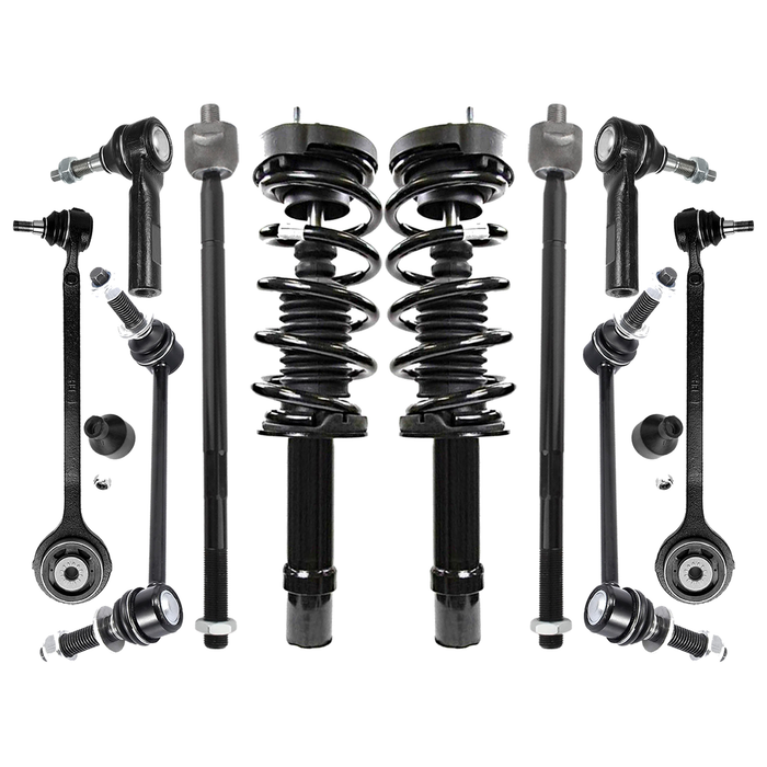 Shoxtec 10pc Suspension Kit Replacement for 12-14 Dodge Challenger 12-13 Dodge Charger 14-18 Dodge Charger SXT Includes 2 Complete Struts 2 Sway Bars 2 Inner Tie Rods 2 Outer Tie Rods 2 Control Arms