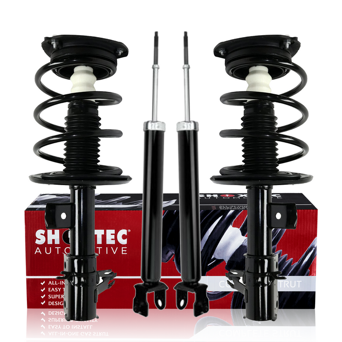 Shoxtec Full Set Complete Strut Assembly Replacement For 2007-2012 Nissan Altima 2.5L L4 Engine; All Sedan models & S Coupe models, Repl No. 172392, 172393,349075