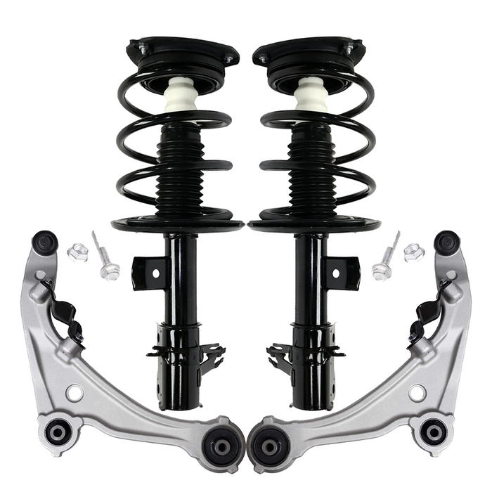 Shoxtec 4pc Front Suspension Shock Absorber Kits Replacement for 2007-2012 Nissan Altima 2.5L L4 Engine All Sedan models S Coupe models includes 2 Complete Struts 2 Front Lower Control Arm and Ball Joint