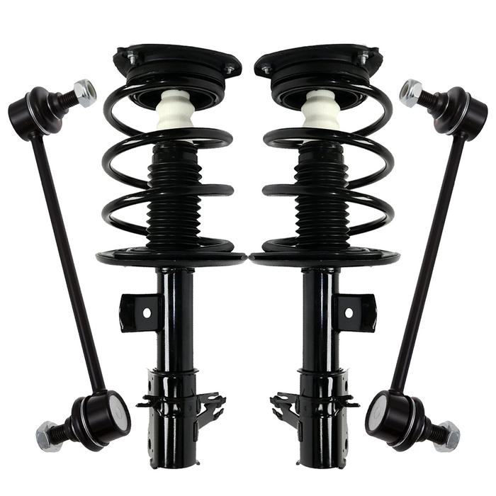 Shoxtec 4pc Front Suspension Shock Absorber Kits Replacement for 2007-2012 Nissan Altima 2.5L L4 Engine All Sedan models S Coupe models includes 2 Complete Struts 2 Front Sway Bar End Link