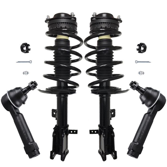 Shoxtec 4pc Front Suspension Shock Absorber Kits Replacement for 2011-2014 Chrysler 200 Sedan Models Only Includes 2 Complete Struts 2 Outer Tie Rod Ends