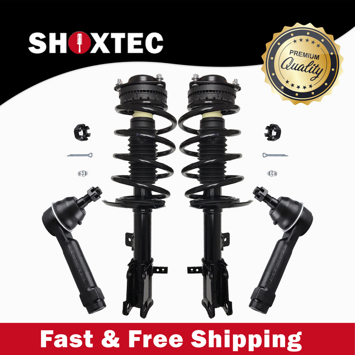 Shoxtec 4pc Front Suspension Shock Absorber Kits Replacement for 2011-2014 Chrysler 200 Sedan Models Only Includes 2 Complete Struts 2 Outer Tie Rod Ends