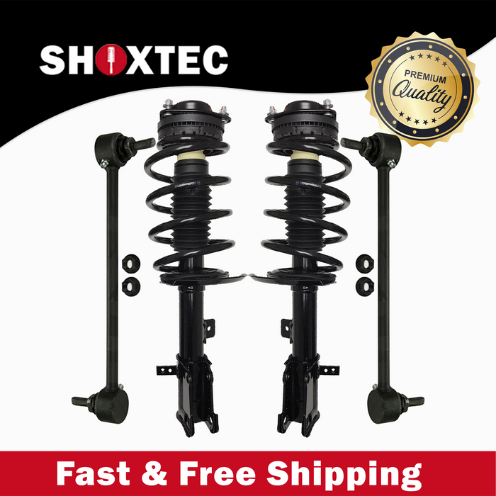 Shoxtec Front End 6pc Suspension Kit Replacement for 11-14 Chrysler 200; 3.6L V6; Sedan Models Only; Includes 2 Complete Struts 2 Sway Bar 2 Outer Tie Rods Repl No. 371131 371130 K750385 ES800408