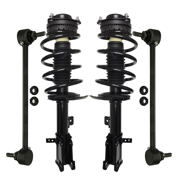 Shoxtec Front End 6pc Suspension Kit Replacement for 11-14 Chrysler 200; 3.6L V6; Sedan Models Only; Includes 2 Complete Struts 2 Sway Bar 2 Outer Tie Rods Repl No. 371131 371130 K750385 ES800408