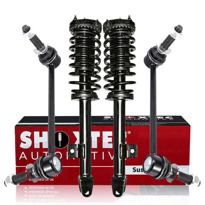 Shoxtec 4pc Front Suspension Shock Absorber Kits Replacement for 2005-2010 Chrysler 300 6.1L V8 and RWD only includes 2 Complete Struts 2 Front Sway Bars End Link