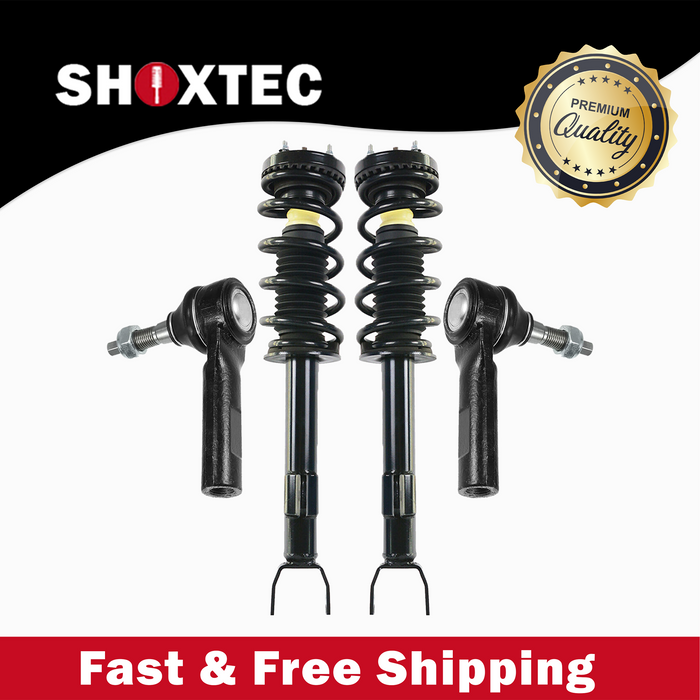 Shoxtec 4pc Front Suspension Shock Absorber Kits Replacement for 2011 Dodge Challenger 2011 Dodge Charger 14-19 Dodge Charger RWD Includes 2 Complete Struts 2 Front Outer Tie Rod Ends