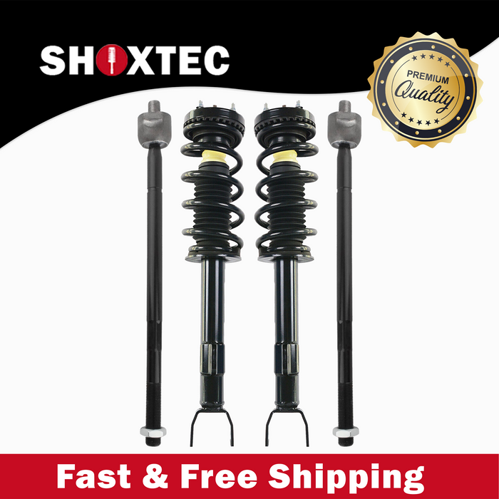 Shoxtec 4pc Front Suspension Shock Absorber Kits Replacement for 2011 Dodge Challenger 2011 Dodge Charger 14-19 Dodge Charger RWD Includes 2 Complete Struts 2 Front Inner Tie Rods