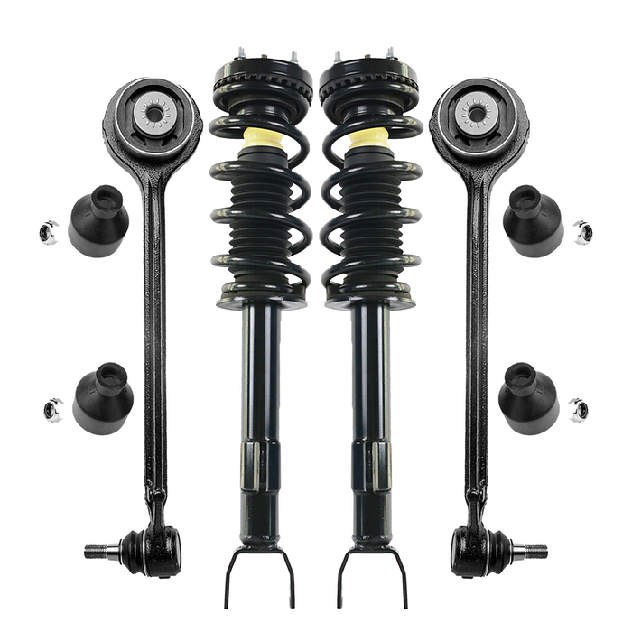 Shoxtec 4pc Front Suspension Shock Absorber Kits Replacement for 2011 Dodge Challenger 2011 Dodge Charger 14-19 Dodge Charger RWD Includes 2 Complete Struts 2 Front Control Arm and Ball Joint Assembly