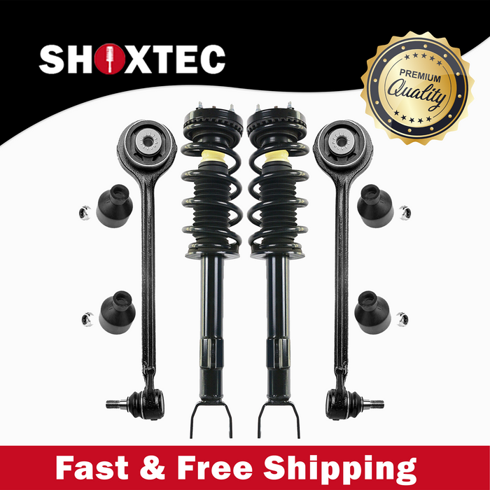 Shoxtec 4pc Front Suspension Shock Absorber Kits Replacement for 2011 Dodge Challenger 2011 Dodge Charger 14-19 Dodge Charger RWD Includes 2 Complete Struts 2 Front Control Arm and Ball Joint Assembly