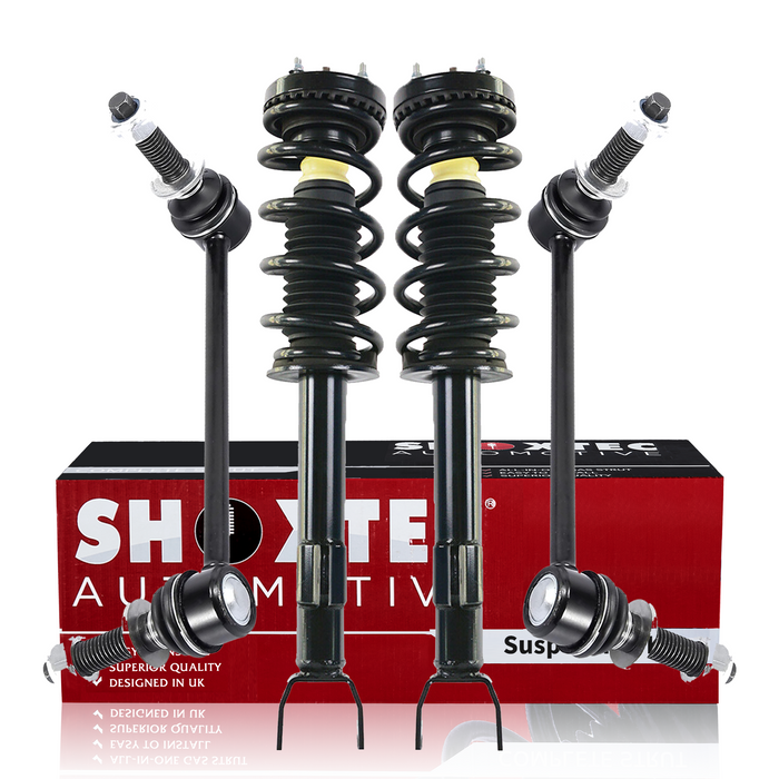 Shoxtec 4pc Front Suspension Shock Absorber Kits Replacement for 2011 Dodge Challenger 2011 Dodge Charger 14-19 Dodge Charger RWD Includes 2 Complete Struts 2 Front Sway Bars End Link