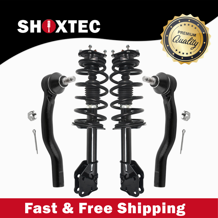 Shoxtec 4pc Front Suspension Shock Absorber Kits Replacement for 11-14 Ford Edge Fits SubModels with 3.5L V6 and 3.7L V6 Engine Includes 2 Complete Struts 2 Outer Tie Rod End