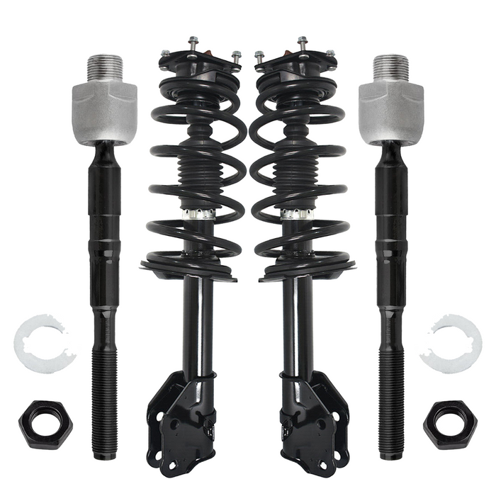 Shoxtec 4pc Front Suspension Shock Absorber Kits Replacement for 11-14 Ford Edge Fits SubModels with 3.5L V6 and 3.7L V6 Engine Includes 2 Complete Struts 2 Inner Tie Rod Ends