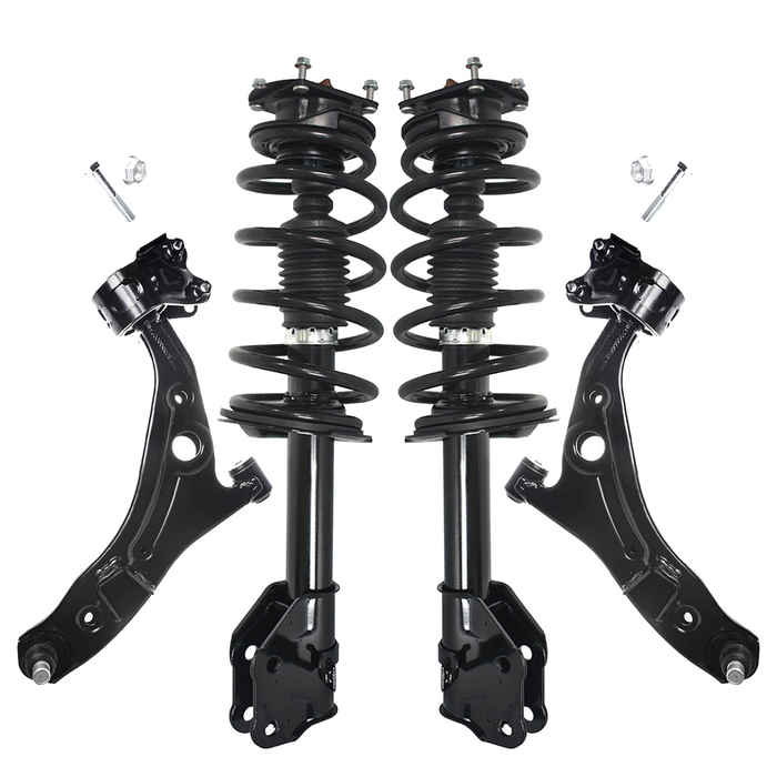 Shoxtec 4pc Front Suspension Shock Absorber Kits Replacement for 11-14 Ford Edge Fits SubModels with 3.5L V6 and 3.7L V6 Engine Includes 2 Complete Struts 2 Front Lower Control Arm and Ball Joint Assembly