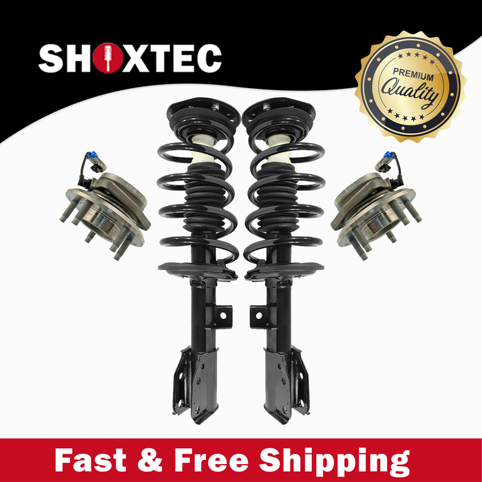 Shoxtec Front Struts Wheel Bearing Hubs Set Replacement for 2012 2013 2015 Chevrolet Captiva Sport; FWD; 2.4L engine Repl. Part No. 472527 472526 513276