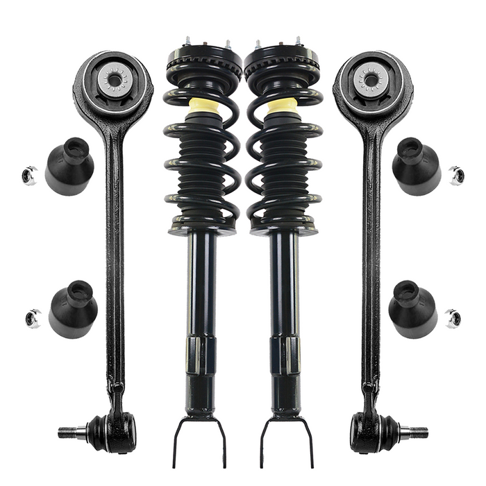 Shoxtec 4pc Front Suspension Shock Absorber Kits Replacement for 2012-2014 Dodge Challenger 2012-2018 Dodge Charger Includes 2 Complete Struts 2 Front Control Arm and Ball Joint Assembly