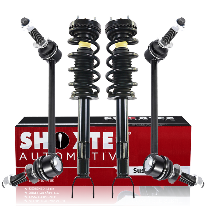 Shoxtec 4pc Front Suspension Shock Absorber Kits Replacement for 2012-2014 Dodge Challenger 2012-2018 Dodge Charger Includes 2 Complete Struts 2 Front Sway Bars End Link