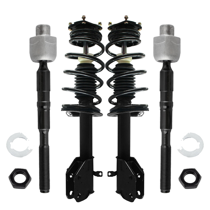 Shoxtec 4pc Front Suspension Shock Absorber Kits Replacement for 2012-2014 Ford Edge Fits 2.0L engine only Includes 2 Complete Struts 2 Inner Tie Rod Ends