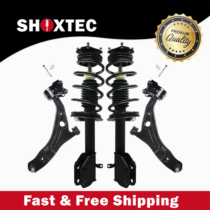 Shoxtec 4pc Front Suspension Shock Absorber Kits Replacement for 2012-2014 Ford Edge Fits 2.0L engine only Includes 2 Complete Struts 2 Sway Bars