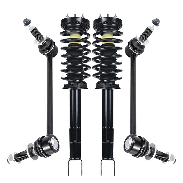 Shoxtec 4pc Front Suspension Shock Absorber Kits Replacement for 2005-2010 Chrysler 300 2006-2010 Dodge Charger 2005-2008 Dodge Magnum RWD Only includes 2 Complete Struts 2 Front Sway Bars End Link