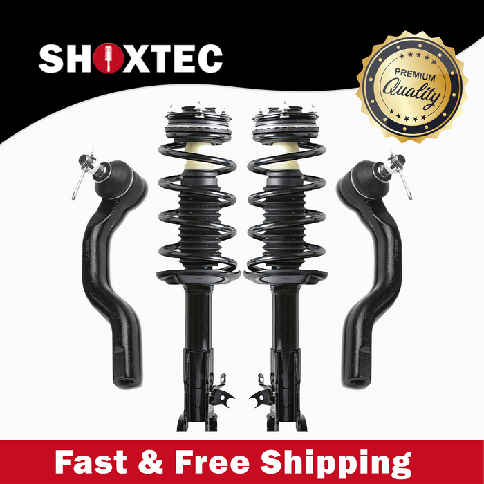 Shoxtec 4pc Front Suspension Shock Absorber Kits Replacement for 2006-2011 Acura CSX 2006-2011 Honda Civic Excludes SI and Hybrid Models Includes 2 Complete Struts 2 Front Outer Tie Rod End