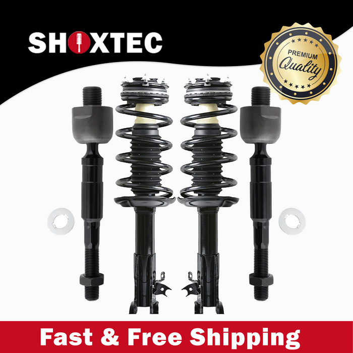 Shoxtec 4pc Front Suspension Shock Absorber Kits Replacement for 2006-2011 Acura CSX 2006-2011 Honda Civic Excludes SI and Hybrid Models Includes 2 Complete Struts 2 Front Inner Tie Rod End