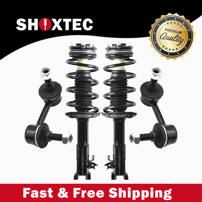 Shoxtec 4pc Front Suspension Shock Absorber Kits Replacement for 2006-2011 Acura CSX 2006-2011 Honda Civic Excludes SI and Hybrid Models Includes 2 Complete Struts 2 Front Sway Bar End Link