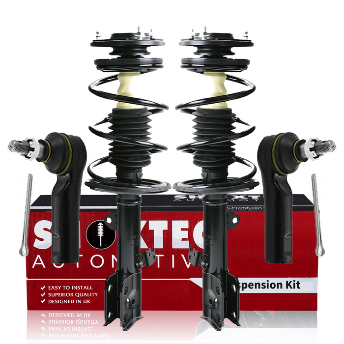 Shoxtec 4pc Front Suspension Shock Absorber Kits Replacement for 2009-2013 Toyota Corolla 2011-2013 Toyota Matrix FWD Only Includes 2 Complete Struts 2 Outer Tie Rod End