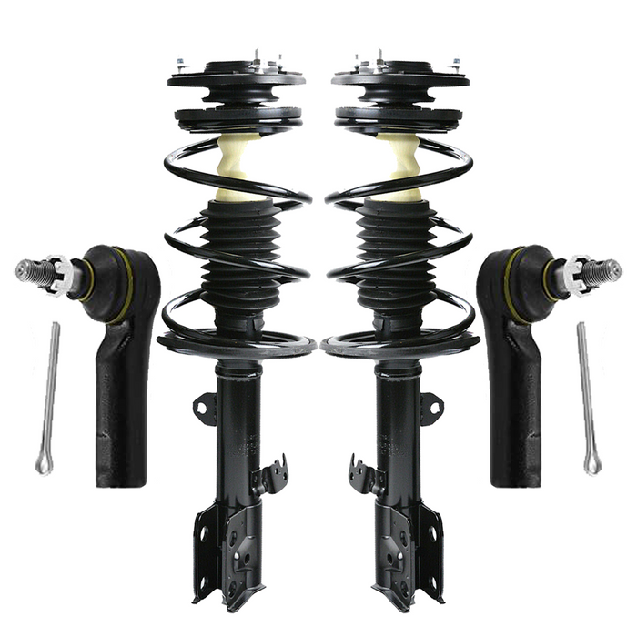 Shoxtec 4pc Front Suspension Shock Absorber Kits Replacement for 2009-2013 Toyota Corolla 2011-2013 Toyota Matrix FWD Only Includes 2 Complete Struts 2 Outer Tie Rod End