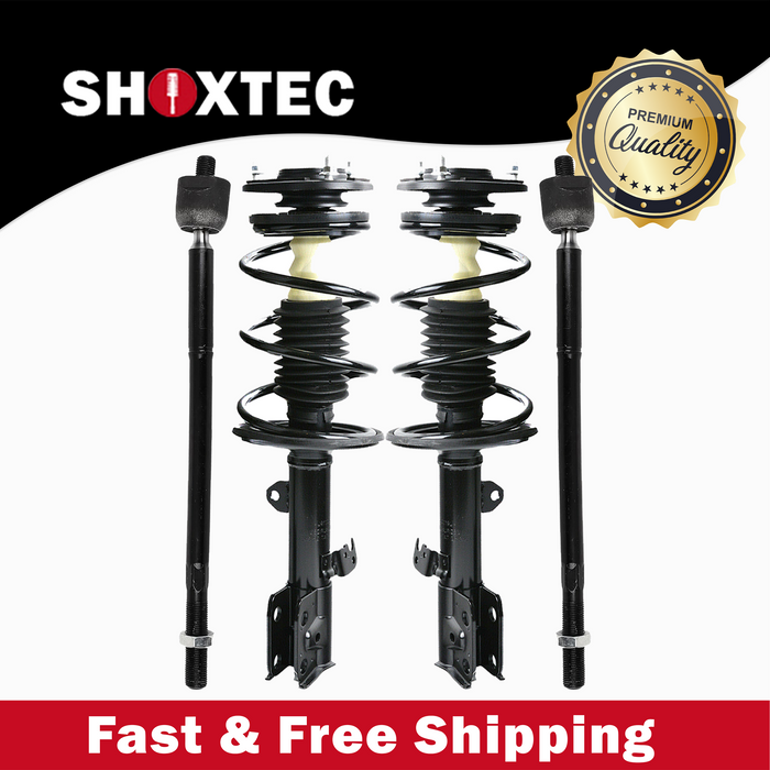 Shoxtec 4pc Front Suspension Shock Absorber Kits Replacement for 2009-2013 Toyota Corolla 2011-2013 Toyota Matrix FWD Only Includes 2 Complete Struts 2 Inner Tie Rod End