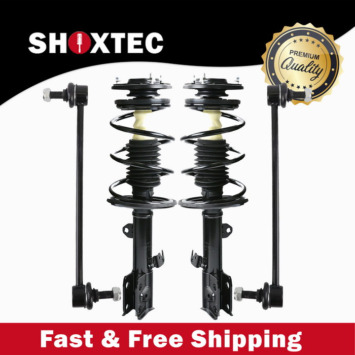 Shoxtec 4pc Front Suspension Shock Absorber Kits Replacement for 2009-2013 Toyota Corolla 2011-2013 Toyota Matrix FWD Only Includes 2 Complete Struts 2 Front Sway Bar End Link
