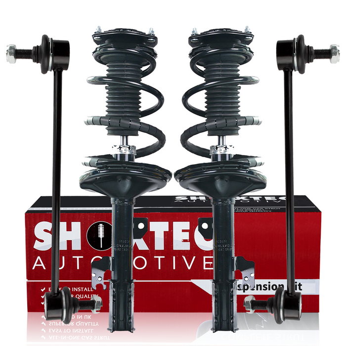 Shoxtec 4pc Front Suspension Shock Absorber Kits Replacement for 2004-2007 Toyota Highlander Includes 2 Complete Struts 2 Front Sway Bar End Link