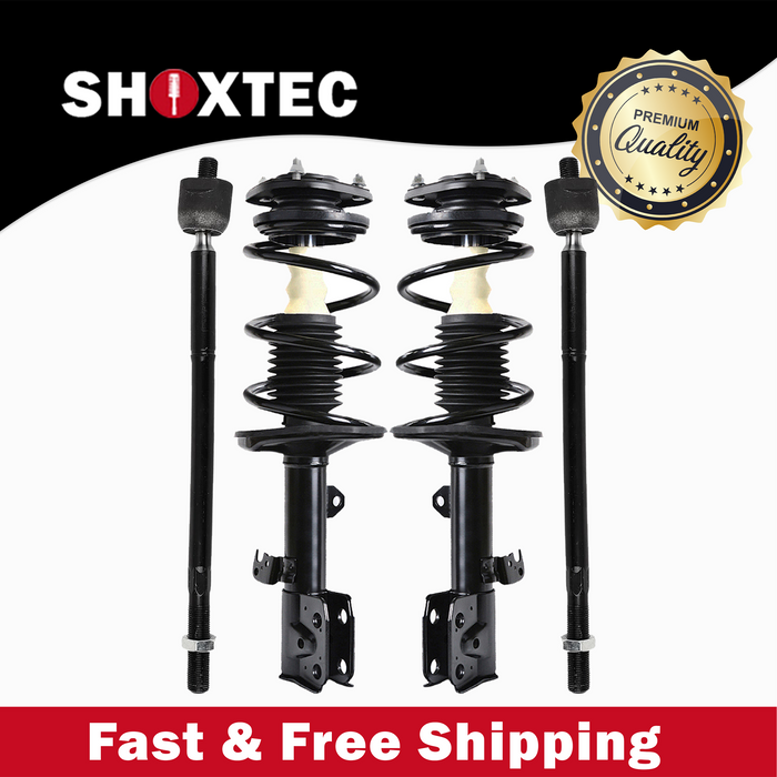 Shoxtec 4pc Front Suspension Shock Absorber Kits Replacement for 2009-2012 Toyota Corolla 2011-2013 Toyota Matrix AWD Only Includes 2 Complete Struts 2 Inner Tie Rod End
