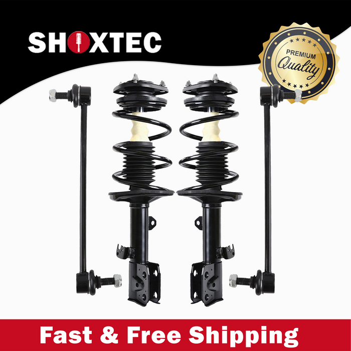 Shoxtec 4pc Front Suspension Shock Absorber Kits Replacement for 2009-2012 Toyota Corolla 2011-2013 Toyota Matrix AWD Only Includes 2 Complete Struts 2 Front Sway Bar End Link