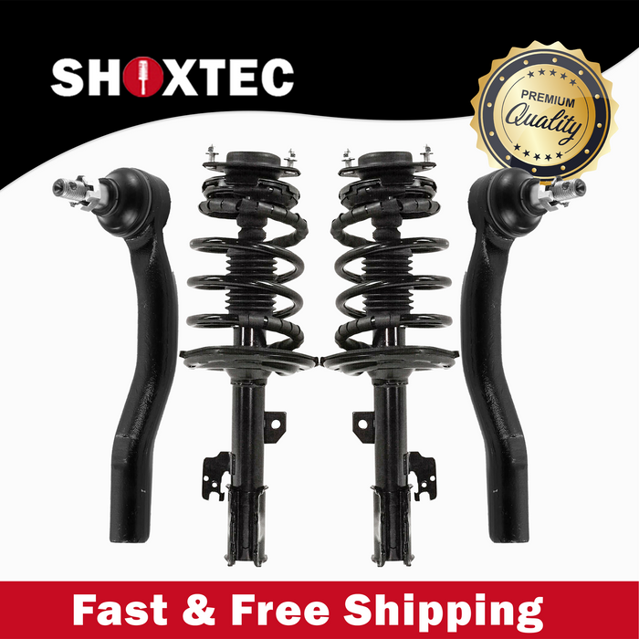 Shoxtec 4pc Front Suspension Shock Absorber Kits Replacement for 2007-2009 Lexus ES350 2006-2012 Toyota Avalon 2007-2011 Toyota Camry Includes 2 Complete Struts 2 Front Outer Tie Rod