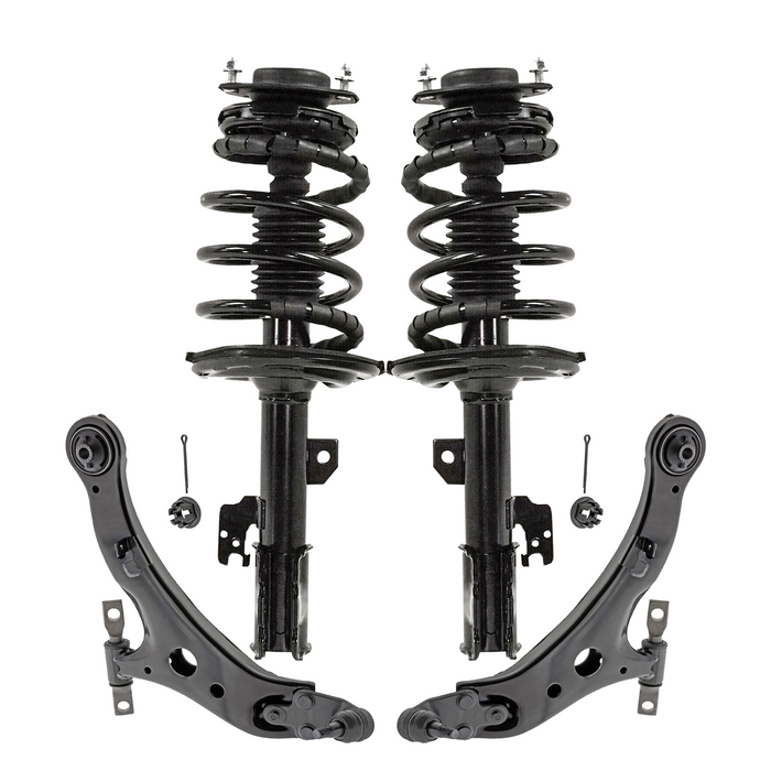 Shoxtec 4pc Front Suspension Shock Absorber Kits Replacement for 2007-2009 Lexus ES350 2006-2012 Toyota Avalon 2007-2011 Toyota Camry Includes 2 Complete Struts 2 Front Lower Control Arms
