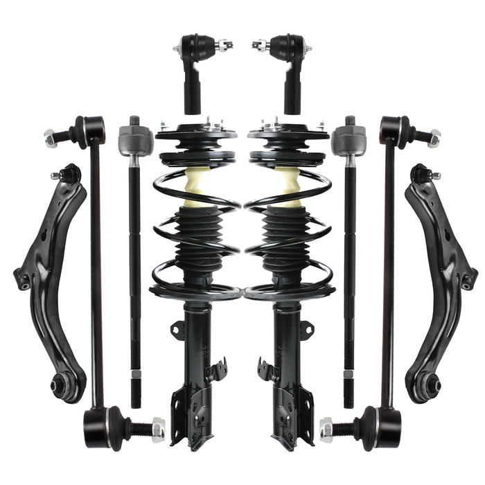 Shoxtec 10pc Suspension Kit Replacement for 01-12 Ford Escape 01-06 Mazda Tribute 08-11 Mazda Tribute 05-11 Mercury Mariner Include 2 Complete Struts 2 Sway Bars 2 Inner&Outer Tie Rods 2 Control Arms