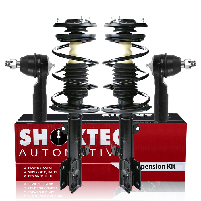 Shoxtec 4pc Front Suspension Shock Absorber Kits Replacement for 01-12 Ford Escape 01-06 Mazda Tribute 08-11 Mazda Tribute 05-11 Mercury Mariner includes 2 Complete Struts 2 Front Outer Tie Rod End
