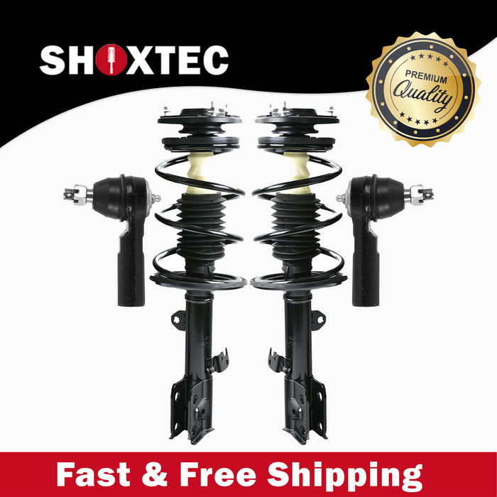Shoxtec 4pc Front Suspension Shock Absorber Kits Replacement for 01-12 Ford Escape 01-06 Mazda Tribute 08-11 Mazda Tribute 05-11 Mercury Mariner includes 2 Complete Struts 2 Front Outer Tie Rod End